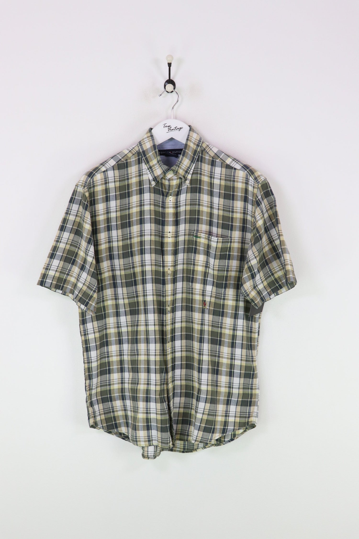 Tommy Hilfiger S/S Shirt Green/White/Yellow XL