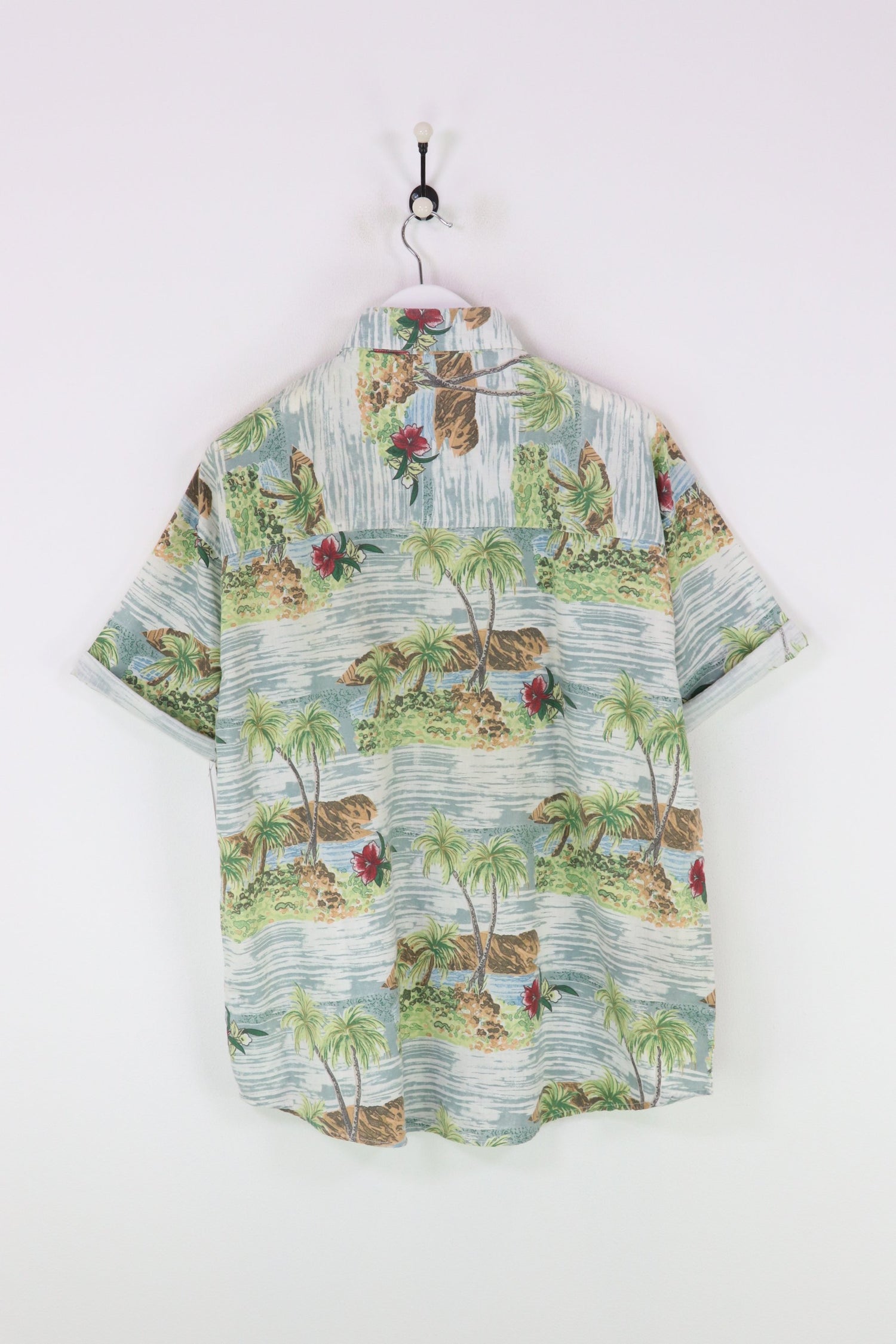 Vintage Palm Tree Shirt Blue/Green XL