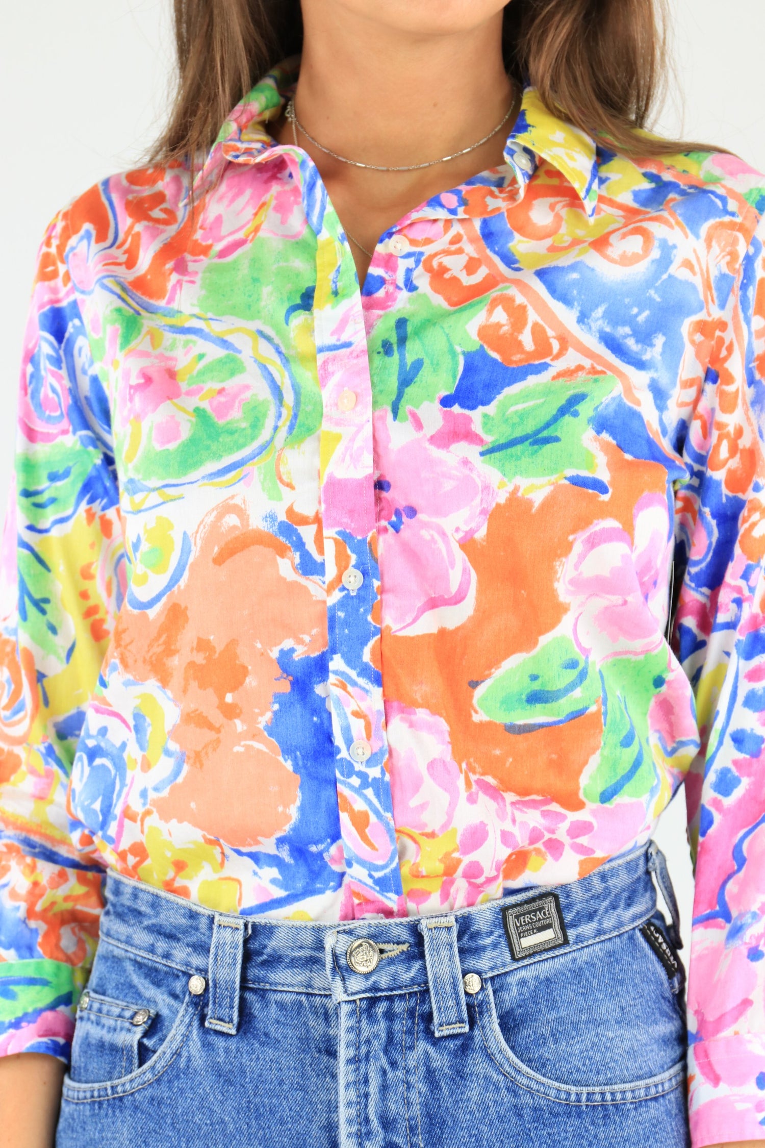 Ralph Lauren Shirt Pink/Green/Orange Small