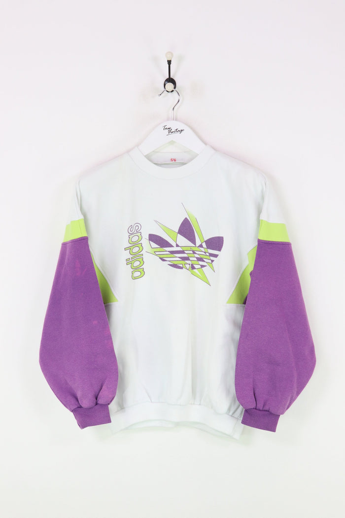 Adidas Sweatshirt White/Purple Small