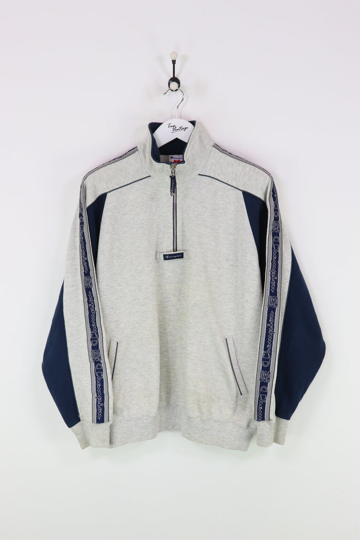 Champion 1/4 Zip Sweatshirt Grey/Navy XL