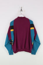 Adidas 1/4 Zip Sweatshirt Purple/Blue Medium