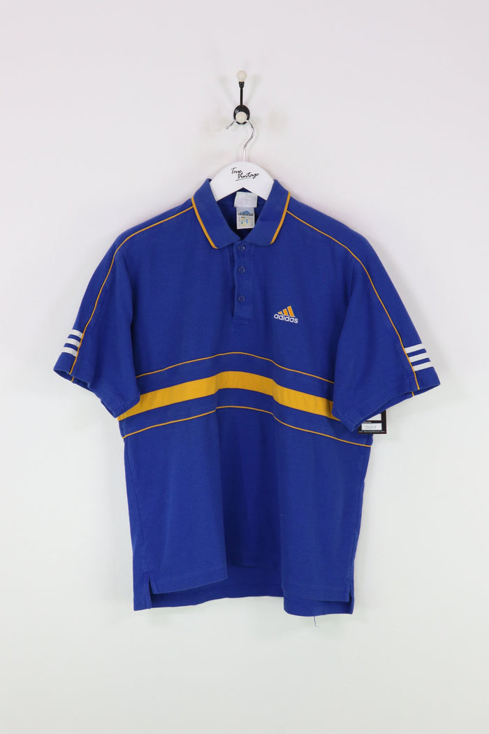 Adidas Polo Shirt Blue/Yellow Large