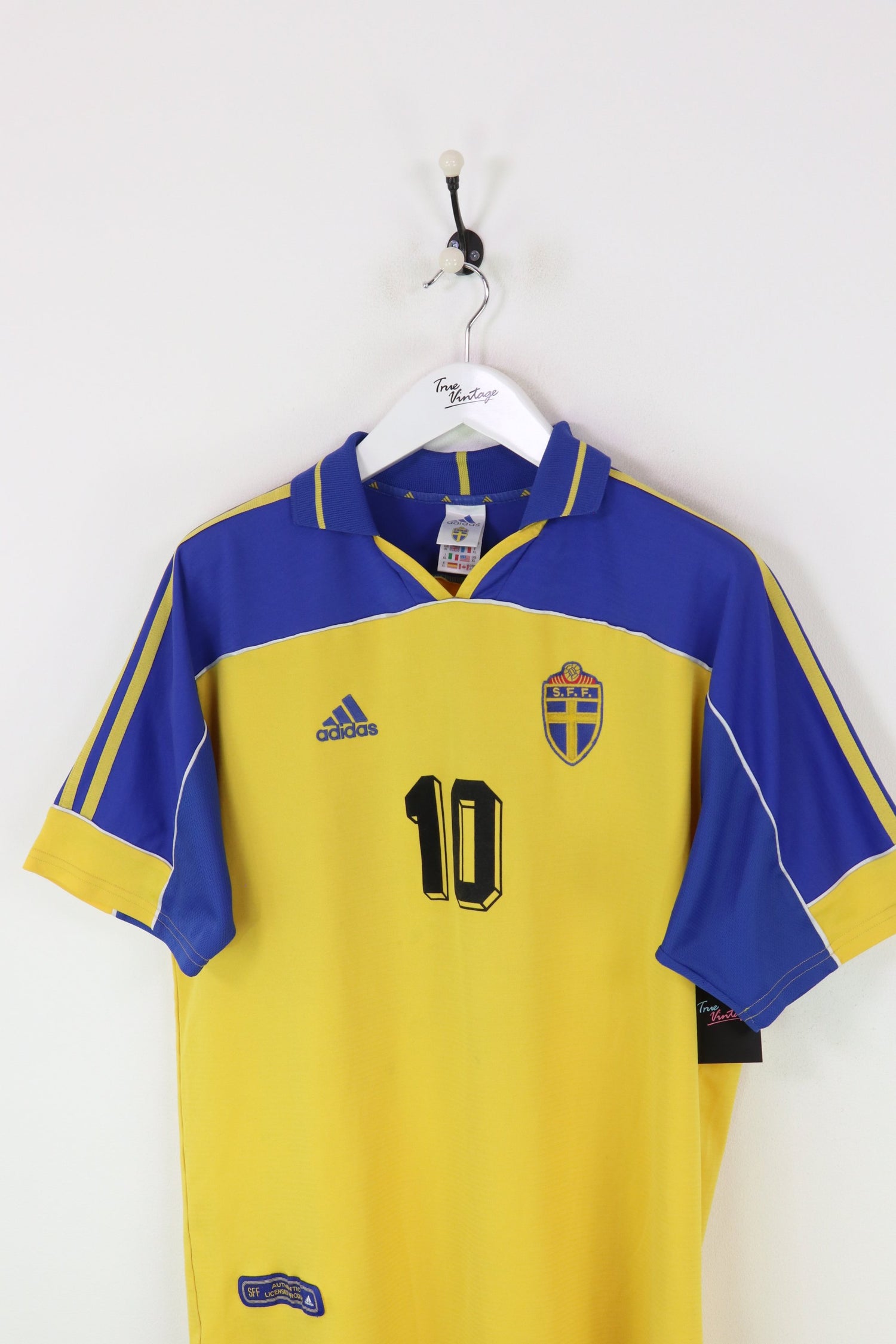 Adidas Sweden Henrik Larsson Football Shirt Yellow/Blue XL