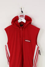 Adidas Sleeveless Popper Track Jacket Red Large