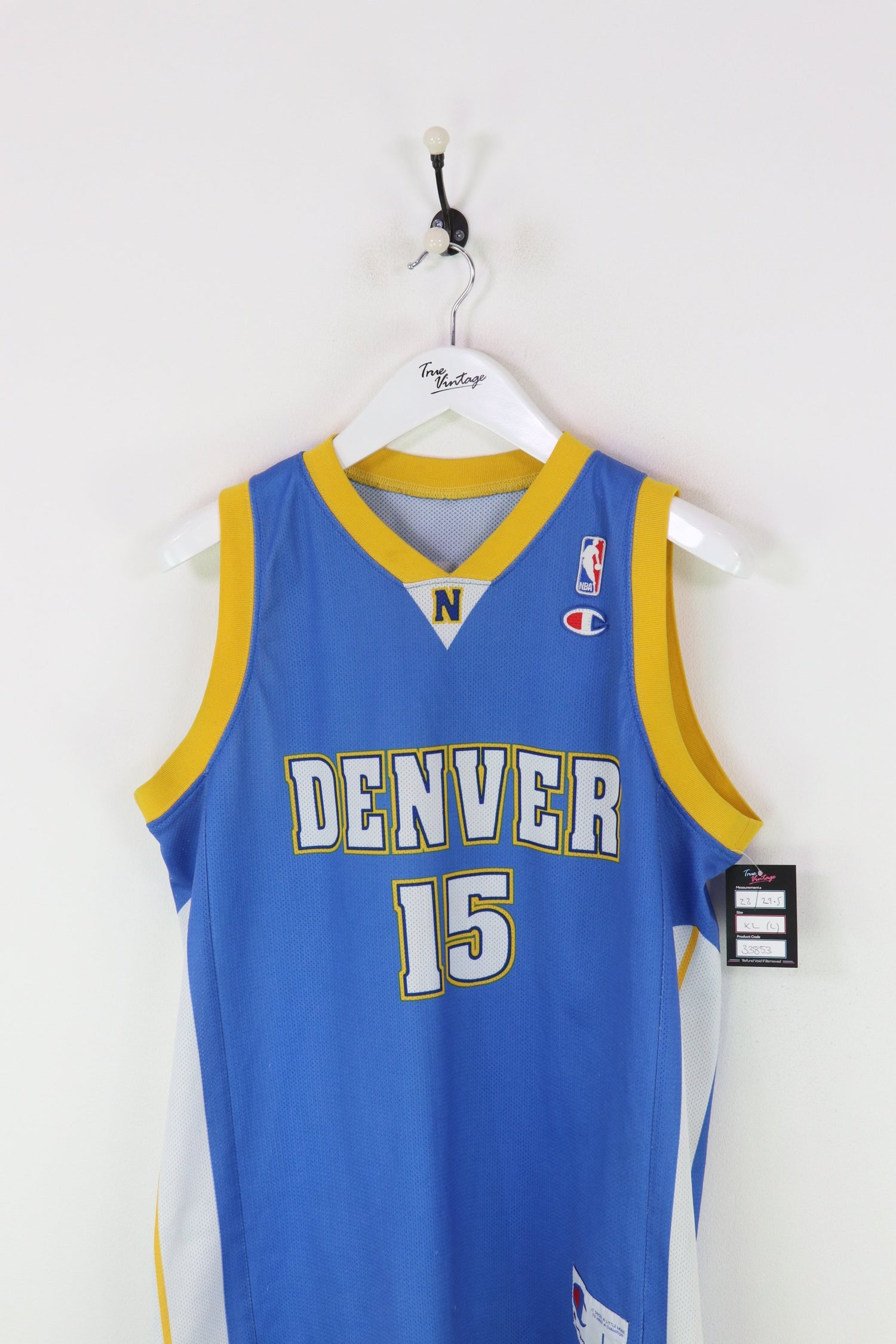 Champion Denver Nuggets Carmelo Anthony Basketball Jersey Blue XL