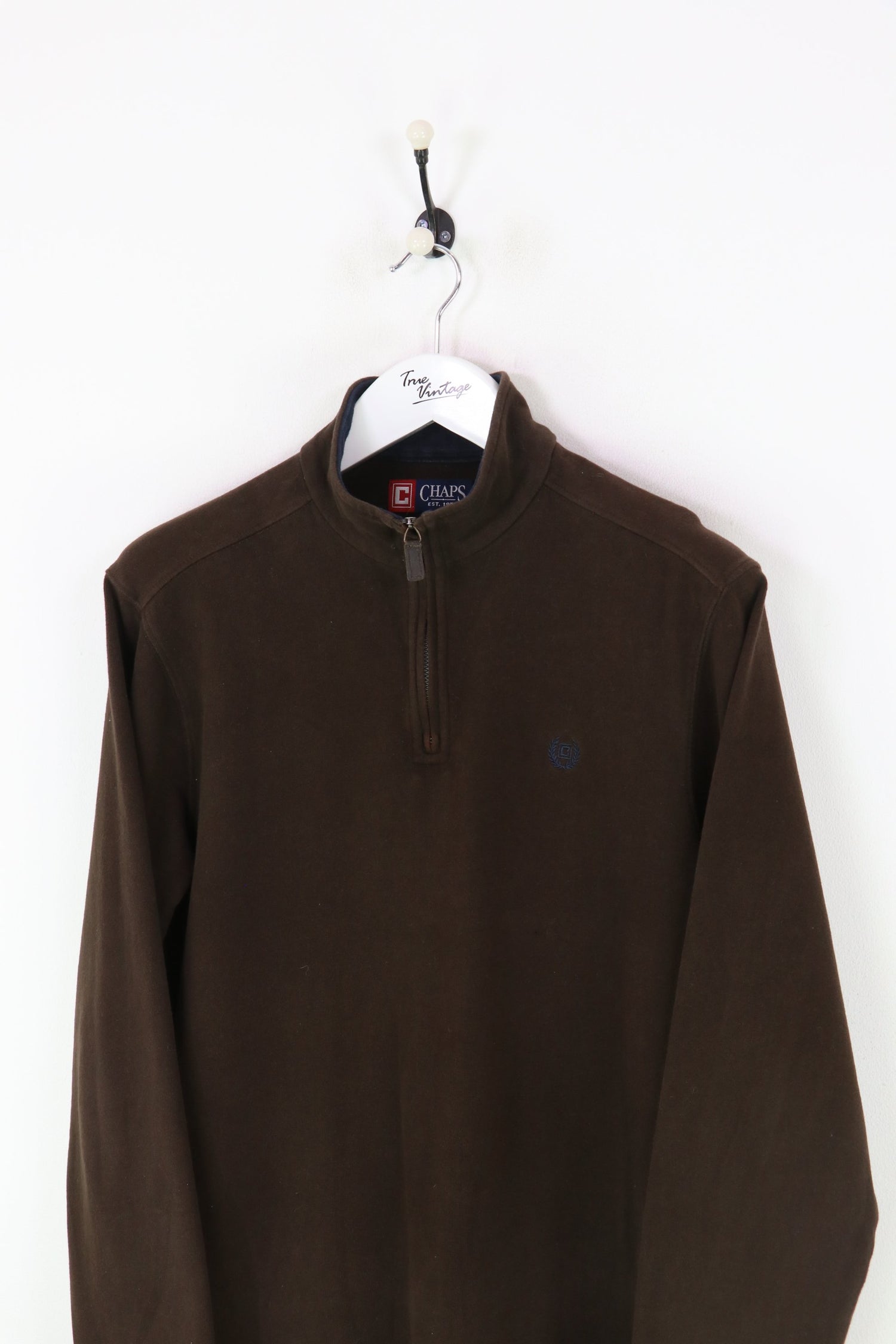 Ralph Lauren Chaps 1/4 Zip Sweatshirt Brown Large