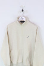 Nautica 1/4 Zip Sweatshirt Cream XL