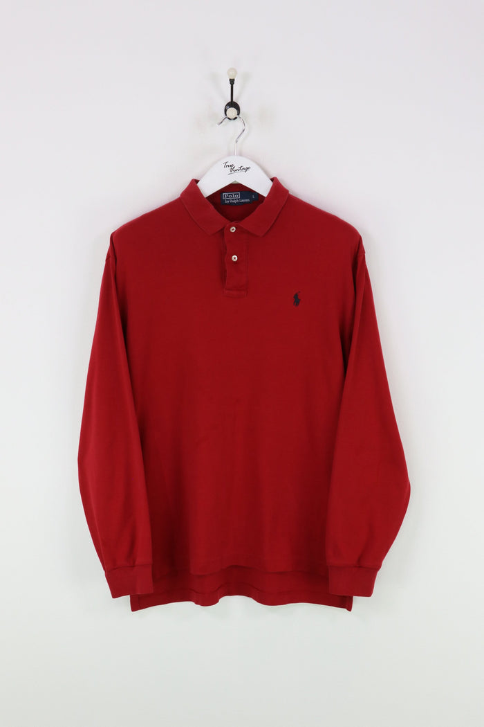 Ralph Lauren L/S Polo Shirt Red Large