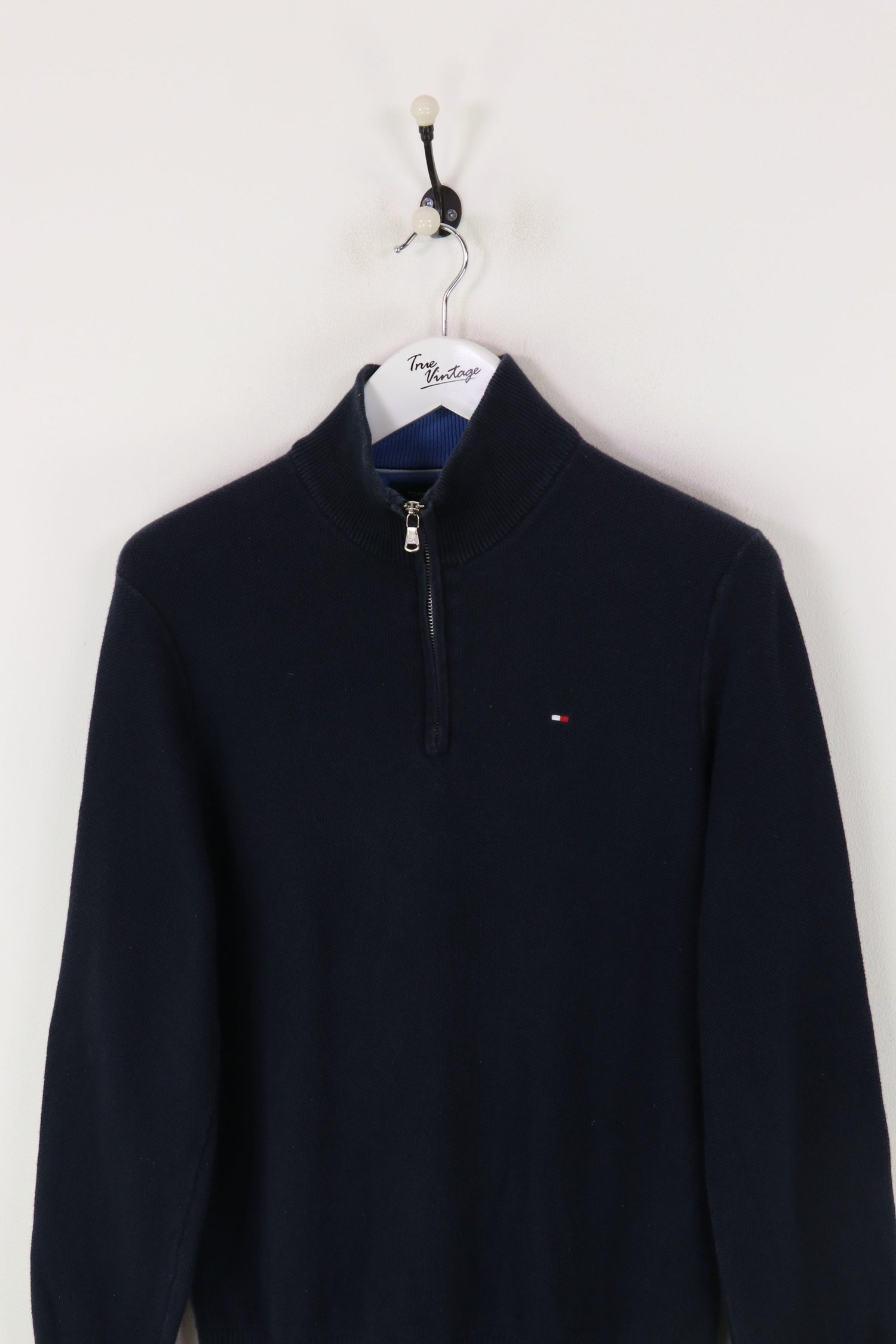 Tommy Hilfiger Knitted 1/4 Zip Sweatshirt Navy Small