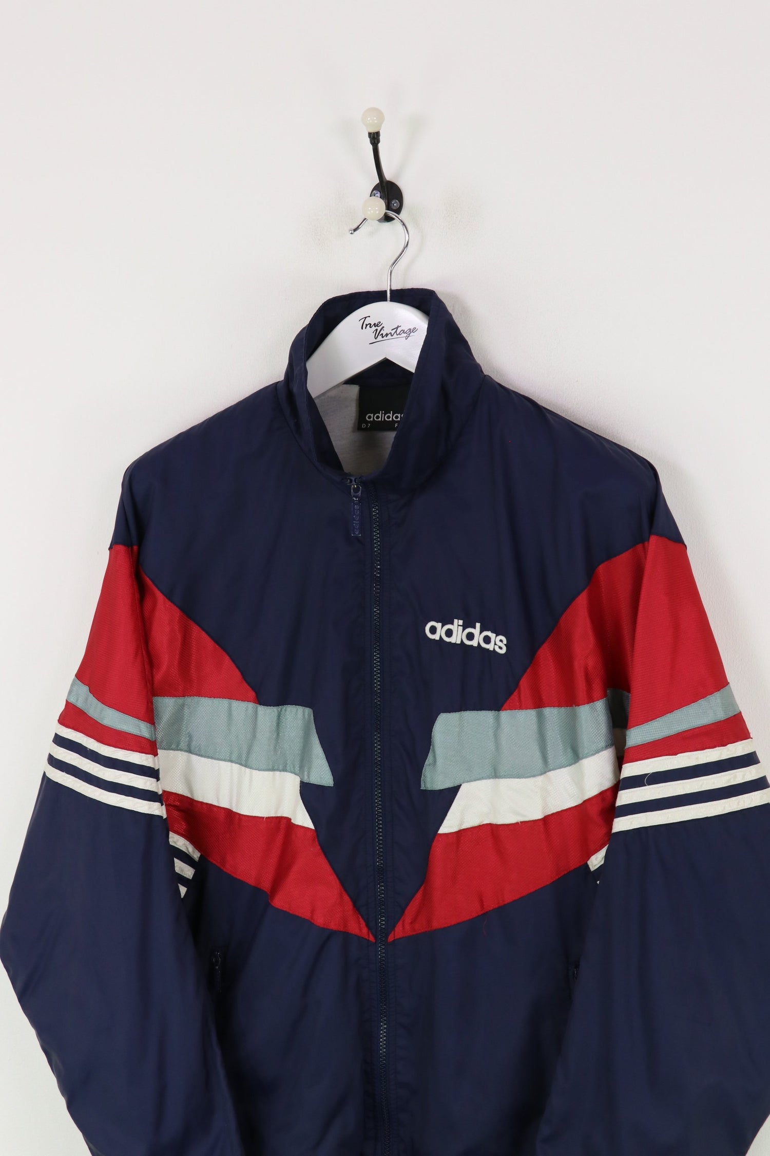 Adidas Shell Suit Jacket Navy/Red Large