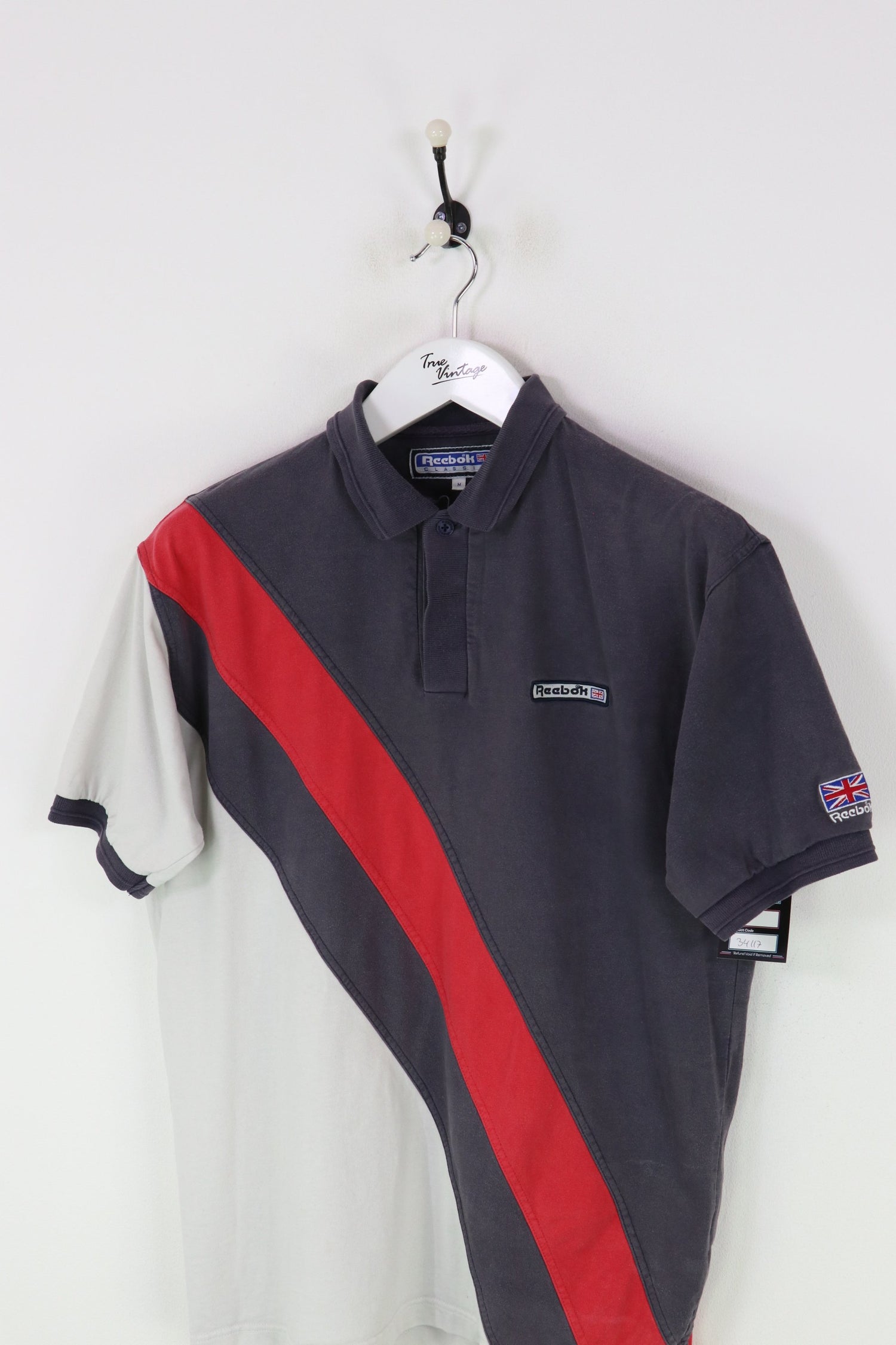 Reebok Polo Shirt Navy/Red/White Medium