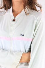 Fila Velour Track Jacket Cream/Pink Large