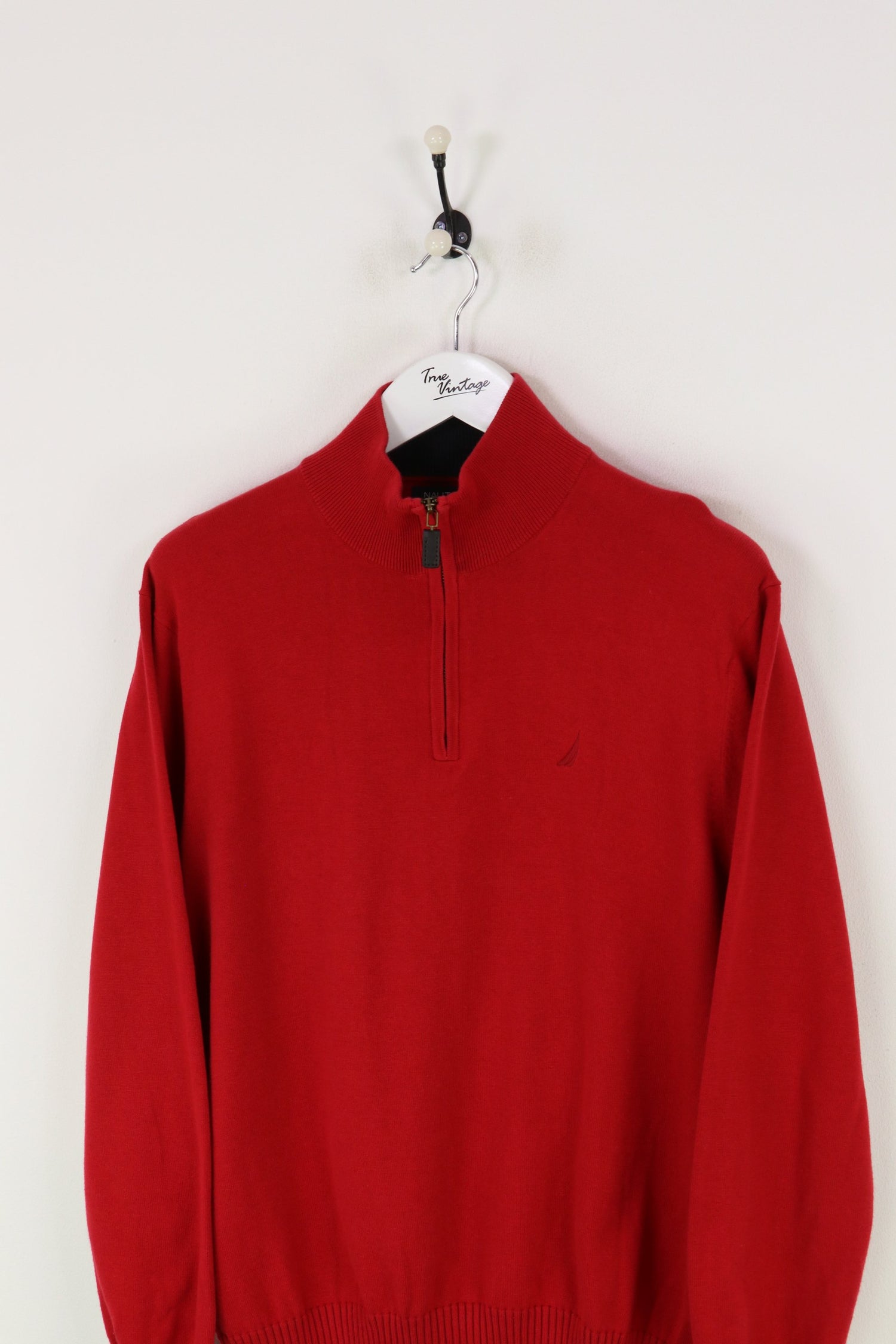 Nautica 1/4 Zip Knitted Sweatshirt Red Small