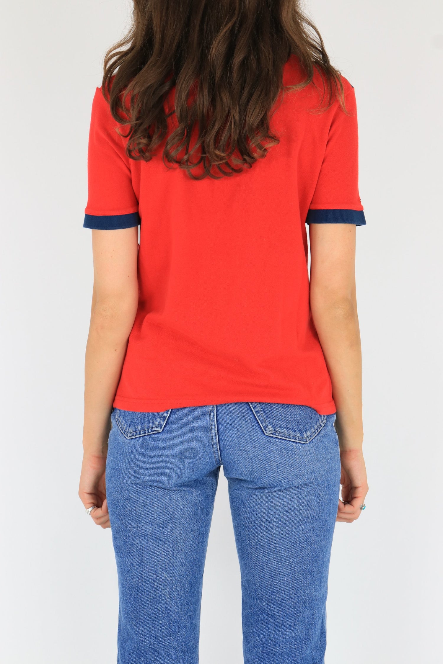 Tommy Hilfiger Polo Shirt Red/Blue/White Medium