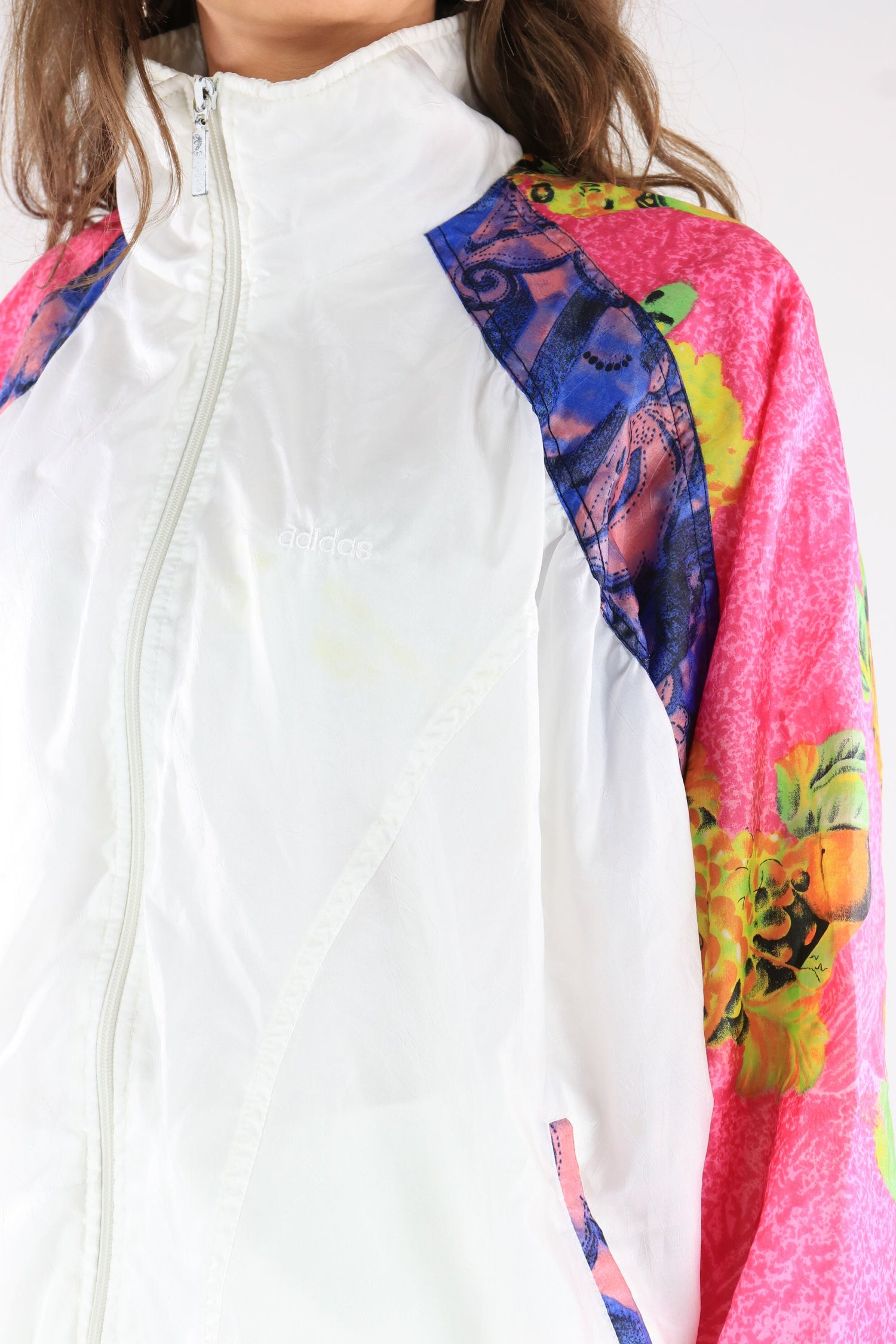 Adidas Shell Suit Jacket White/Pink XL
