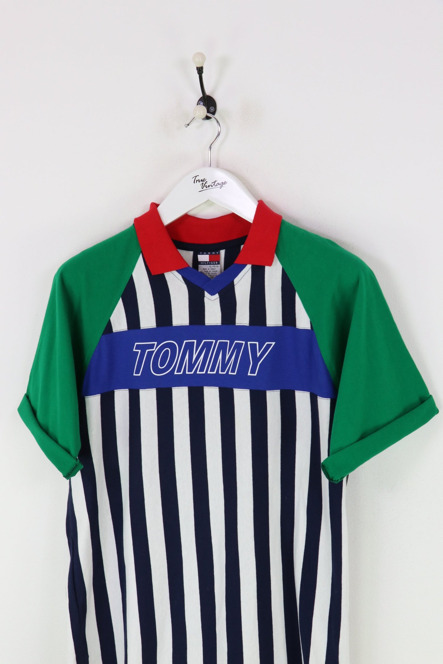 Tommy Hilfiger Polo Shirt White/Navy/Green Large