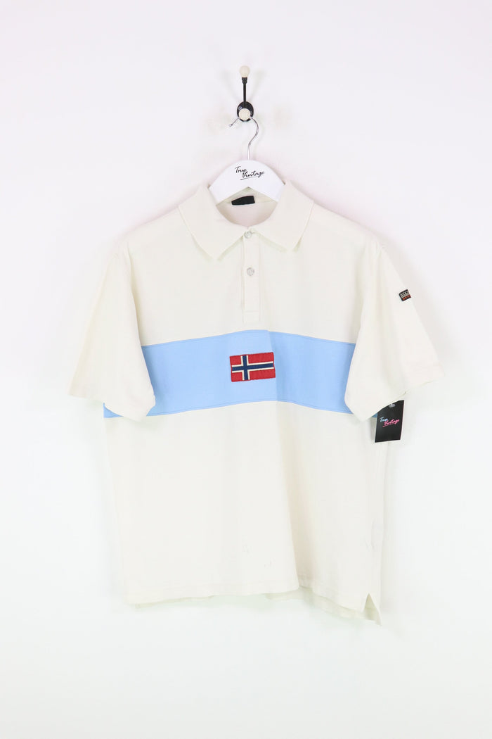 Napapijri Polo Shirt White/Blue Medium