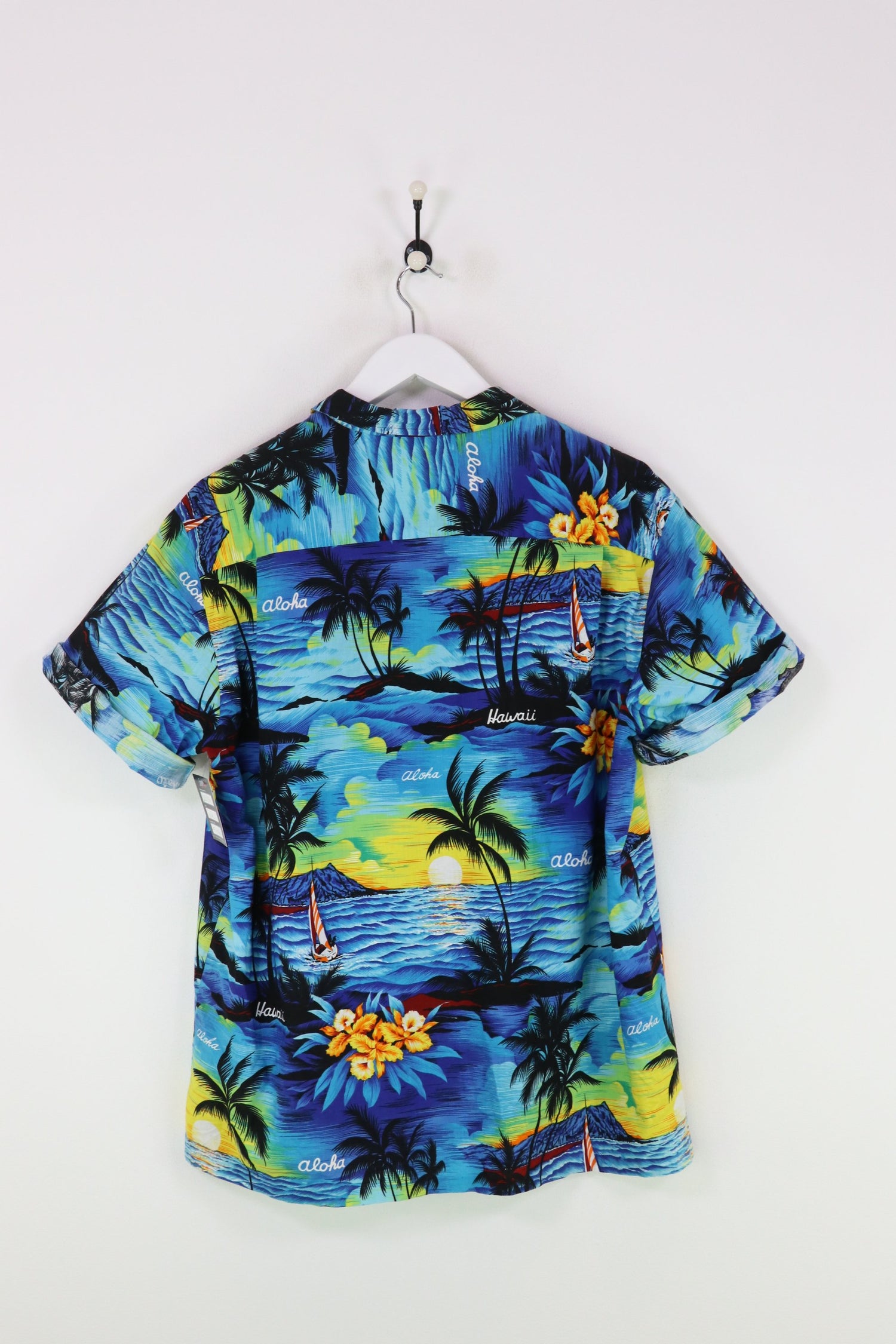 Vintage Hawaiian Shirt Blue/Yellow/Black XXL