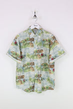 Vintage Palm Tree Shirt Blue/Green XL