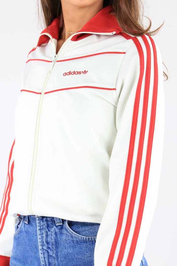 Adidas Track Jacket Cream/Red Medium