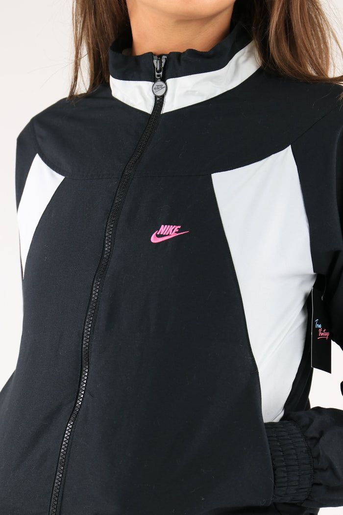 Nike Shell Suit Jacket Black/White Small
