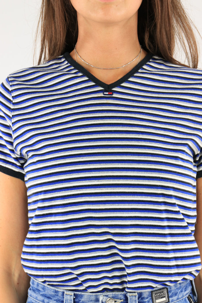 Tommy Hilfiger T-Shirt Blue/White Medium