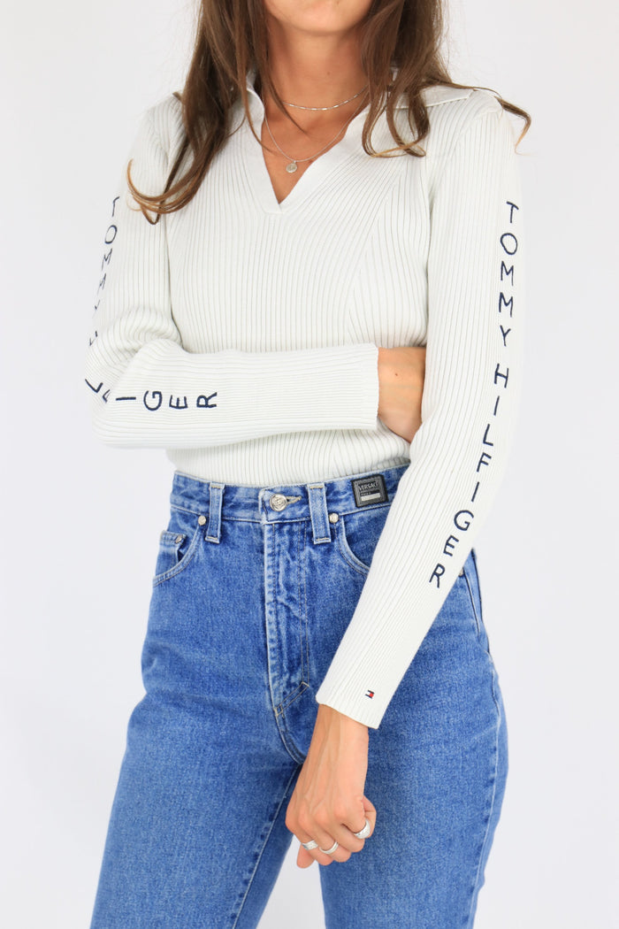 Tommy Hilfiger Knitted Sweatshirt White Medium