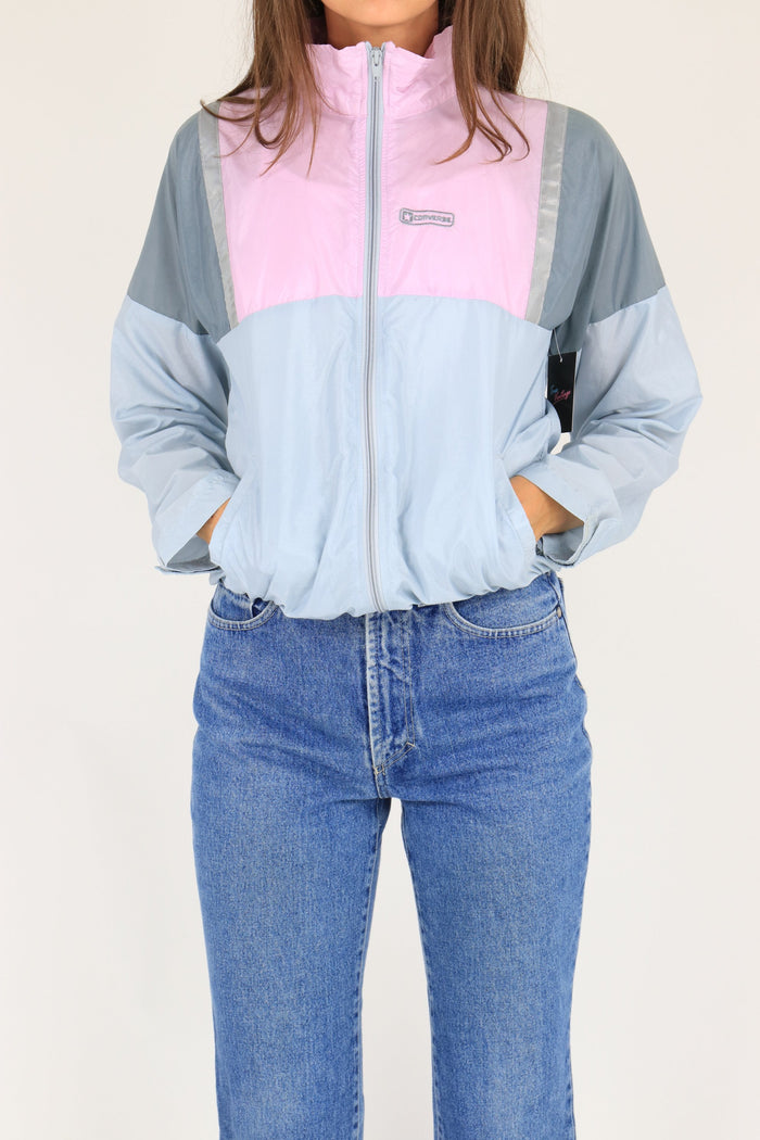Converse Shell Suit Jacket Pink/Grey Medium